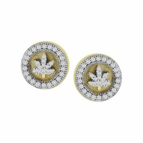 10K 0.20CT D-EARRINGS "LEAF"