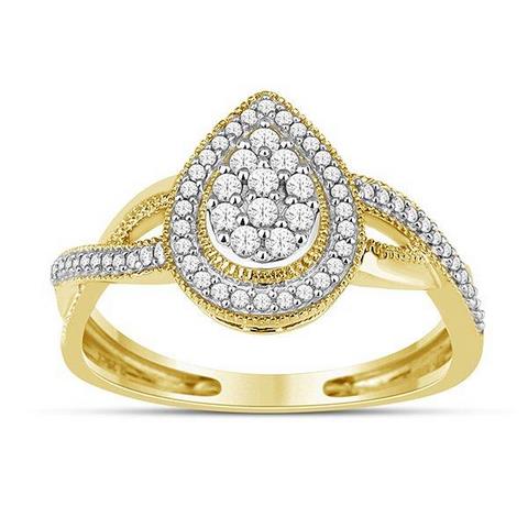 CLOSEOUT 10KT 0.25CT D-LADIES RING "PEAR"