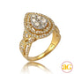 14KY 1.60CTW DIAMOND V-PRONG PEAR CLUSTER RING