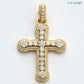 14KY+W 1.85CTW DIAMOND CROSS W/ROUNDED CLUSTERS
