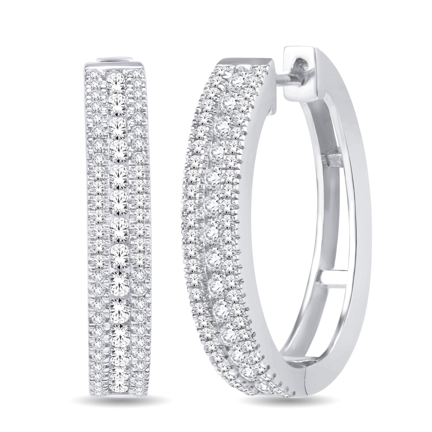 10 Karat Yellow Gold 0.90 Carat Diamonds Classic Hoops-0925547-YG