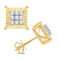 10 Karat Yellow Gold 0.15 Carat Diamonds Cushion Earrings-0125733-YG