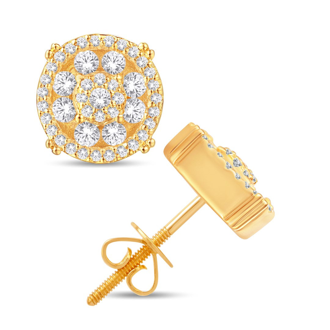 10 Karat White Gold 0.61 Carat Diamonds Round Earrings-0126054-WG