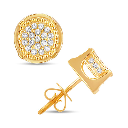 10 Karat All Yellow Gold 0.18 Carat Diamonds Round Earrings-0126058-ALY