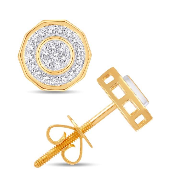 10 Karat Yellow Gold 0.11 Carat Diamonds Round Earrings-0126095-YG