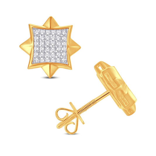 10 Karat Yellow Gold 0.25 Carat Diamonds Star Earrings-0125747-YG