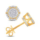 10 Karat Yellow Gold 0.12 Carat Diamonds Flower Earrings-0125764-YG
