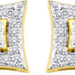 10 Karat White Gold 0.15 Carat Diamonds Square Earrings-0135241-WG