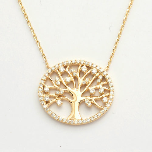 14KY 0.50CTW DIAMOND NECKLACE - 'TREE OF LIFE'