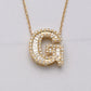 14KY 0.35CTW BAGUETTE DIAMOND ALPHABET NECKLACE