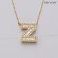 14KY 0.40CTW BAGUETTE DIAMOND ALPHABET NECKLACE