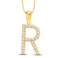 10 Karat White Gold 0.28 Carat Diamonds Initial (R) Pendant-0825444-WG