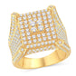 10 Karat All Yellow Gold 4.27 Carat Diamonds Square Men's Ring-0325892-ALY