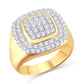 10 Karat All Yellow Gold 2.00 Carat Diamonds Cushion Men's Ring-0325921-ALY
