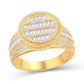 10 Karat All Yellow Gold 1.25 Carat Diamonds Classic Milgrain Round Men's Ring-0325765-ALY