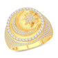 10 Karat Yellow Gold 1.49 Carat Diamonds Moon & Star Men's Ring-0325669-YG