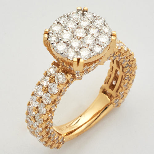 14KY 3.25CTW STELLA DIAMOND ROUND CLUSTER RING