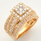 14KY 2.85CTW DIAMOND SCQUARE CLUSTER RING - SINGLE