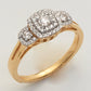 14KY 0.50CTW DIAMOND 3-STONE RING - DOUBLE SQUARE