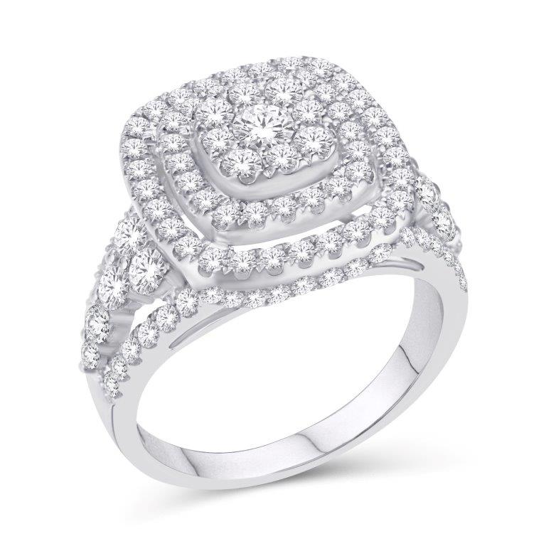 10 Karat Yellow Gold 1.98 Carat Diamonds Cushion Ladies Ring-0226951-YG