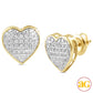 10KY 0.15CTW DIAMOND HEART DOME EARRINGS