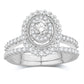 14 Karat White Gold 0.75 Carat Diamonds (0.20 CTR) Certified Oval Bridal Ring-0532800-WG