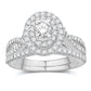 14 Karat White Gold 1.00 Carat Diamonds (0.20 CTR) Oval Uno Bridal Ring-0532608-WG