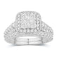 14 Karat White Gold 0.99 Carat Diamonds Cushion Bridal Ring-0532572-WG